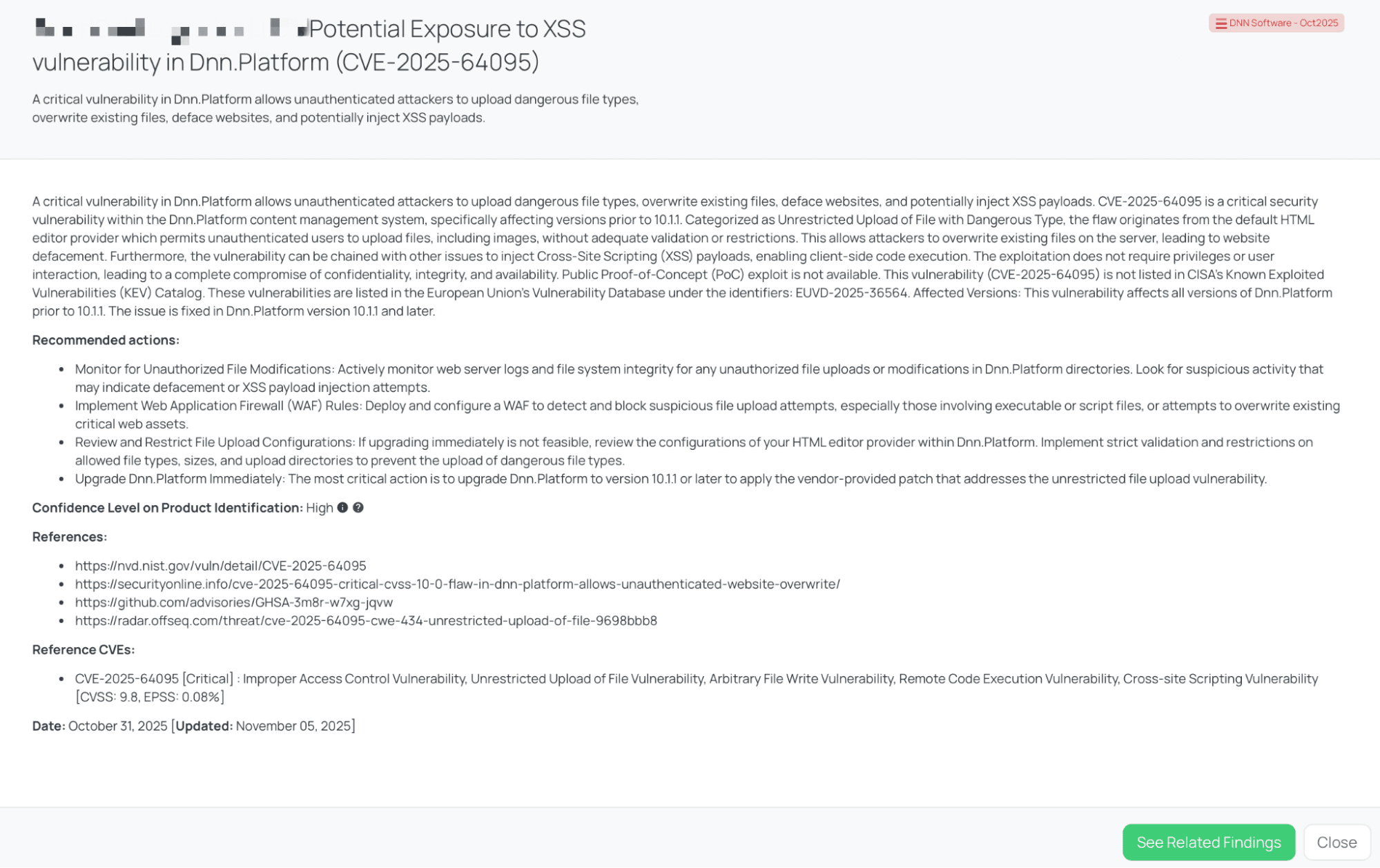 Black Kite’s DNN Software - Oct2025 FocusTagTM details critical insights on the event for TPRM professionals