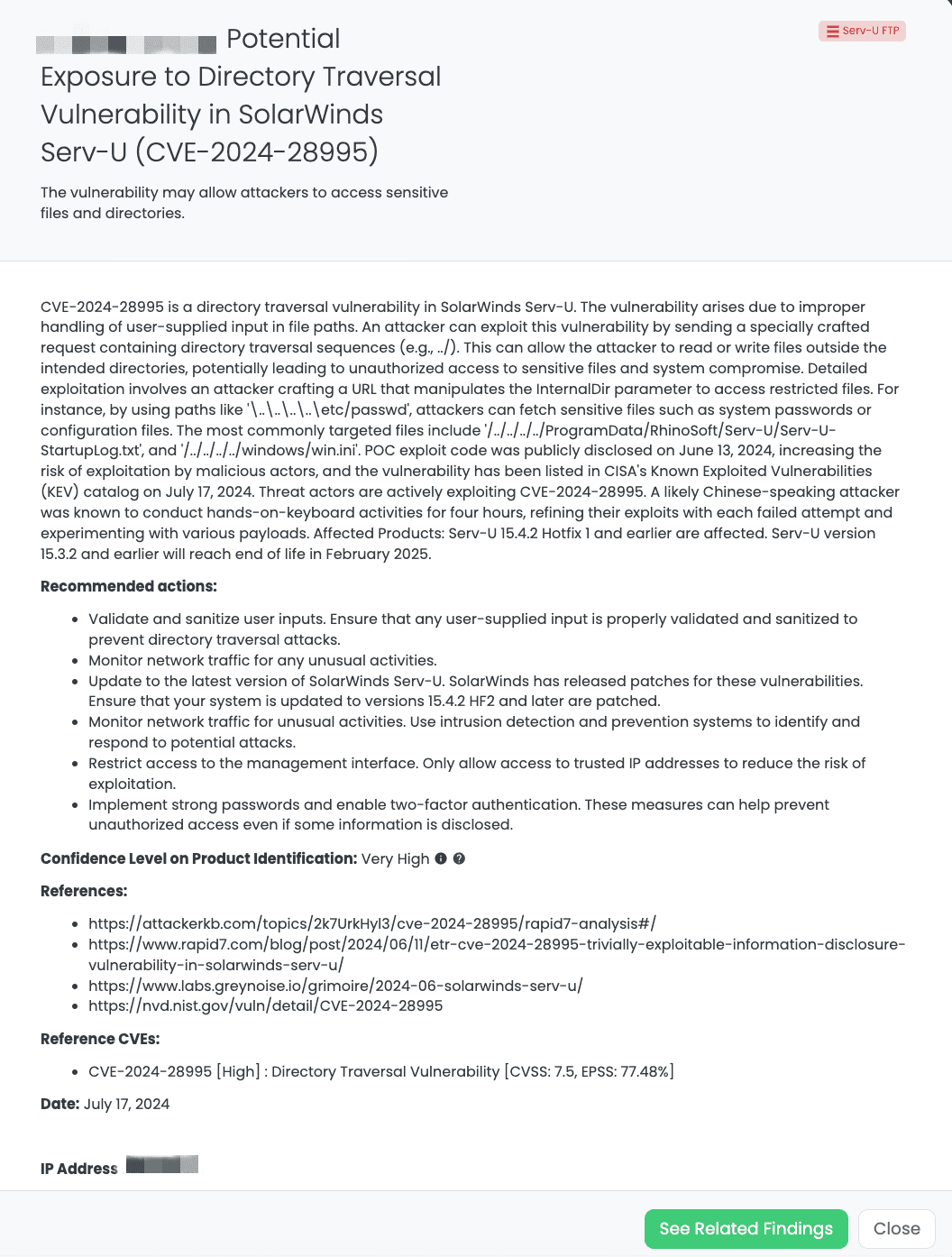 Black Kite’s Serv-U FTP FocusTagTM details critical insights on the event for TPRM professionals.