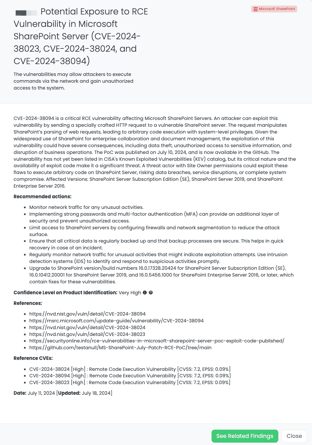 Black Kite’s Microsoft SharePoint FocusTagTM details critical insights on the event for TPRM professionals.