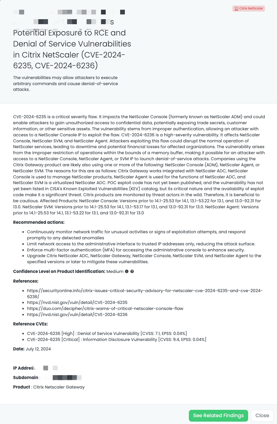 Black Kite’s Citrix NetScaler FocusTagTM details critical insights on the event for TPRM professionals.