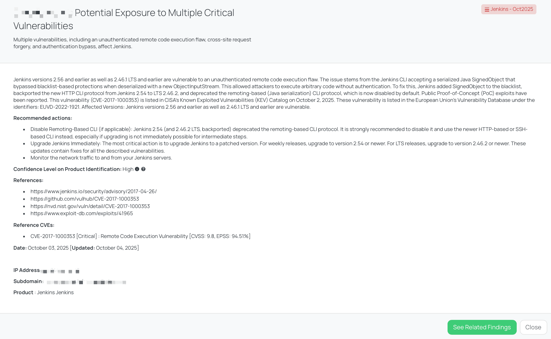 Black Kite’s Jenkins – Oct2025 FocusTagTM details critical insights on the event for TPRM professionals.