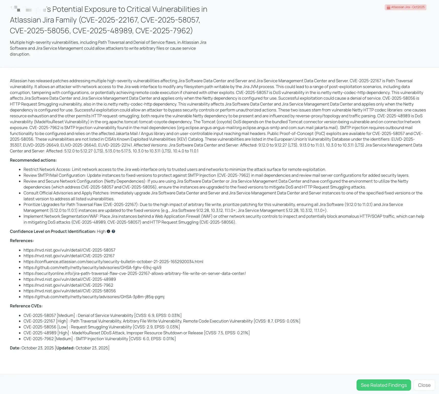 Black Kite’s Atlassian Jira – Oct2025 FocusTagTM details critical insights on the event for TPRM professionals.
