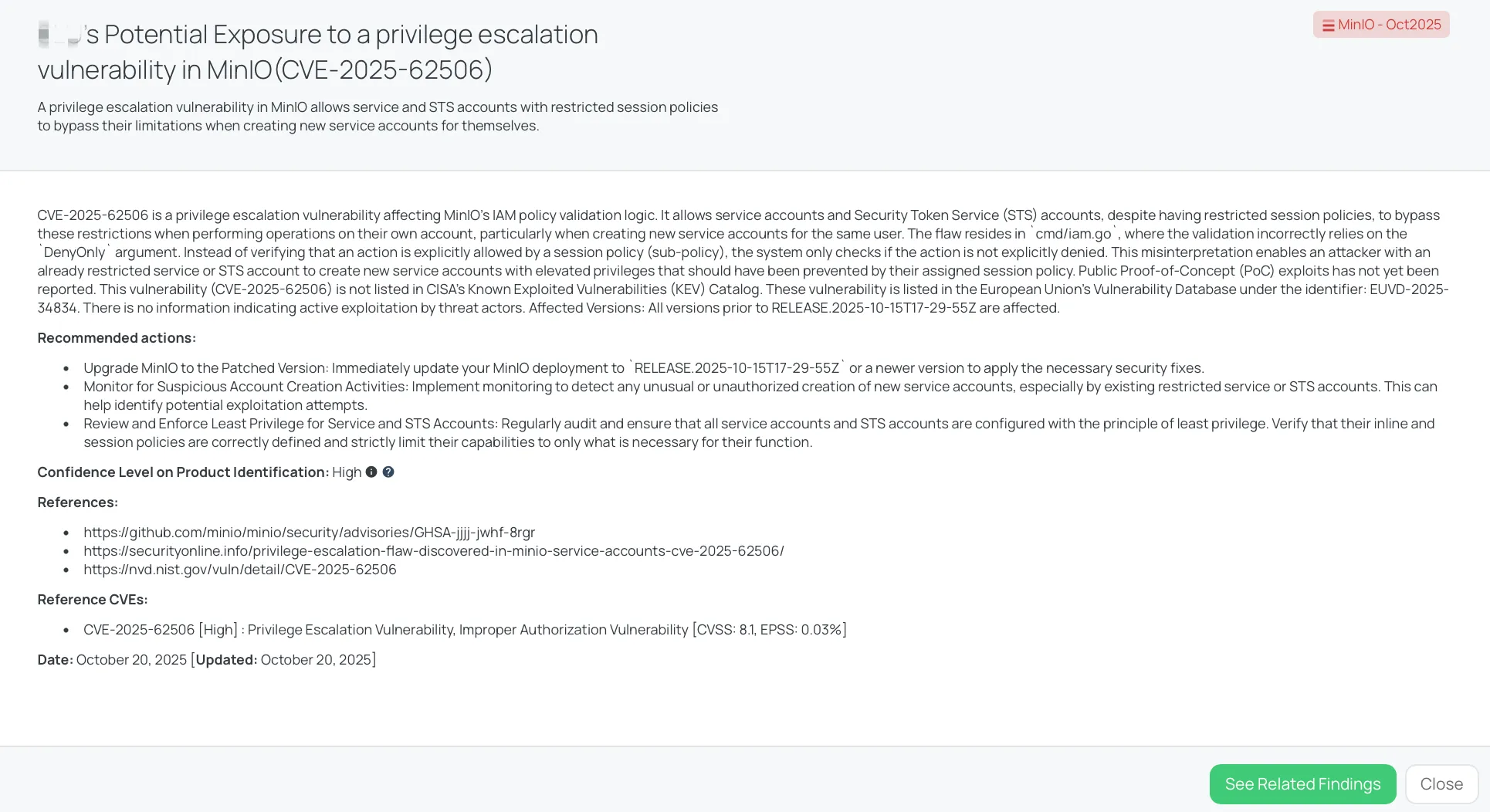 Black Kite’s MinIO – Oct2025 FocusTagTM details critical insights on the event for TPRM professionals.