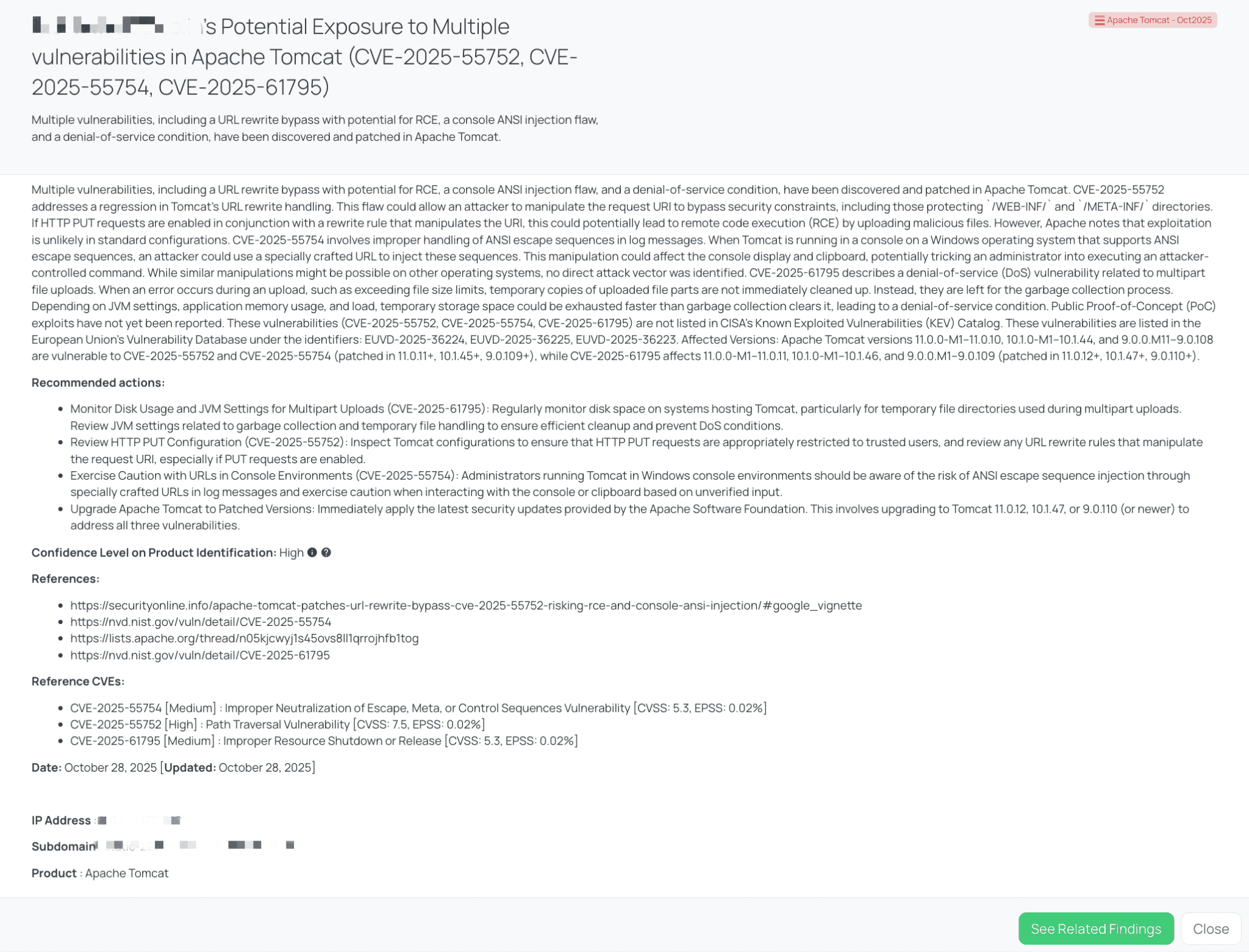 Black Kite’s Apache Tomcat – Oct2025 FocusTagTM details critical insights on the event for TPRM professionals.