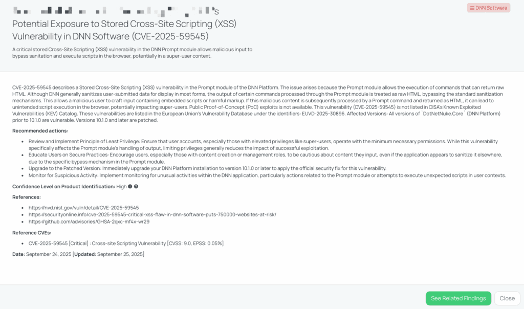 Black Kite’s DNN Software FocusTagTM details critical insights on the event for TPRM professionals.