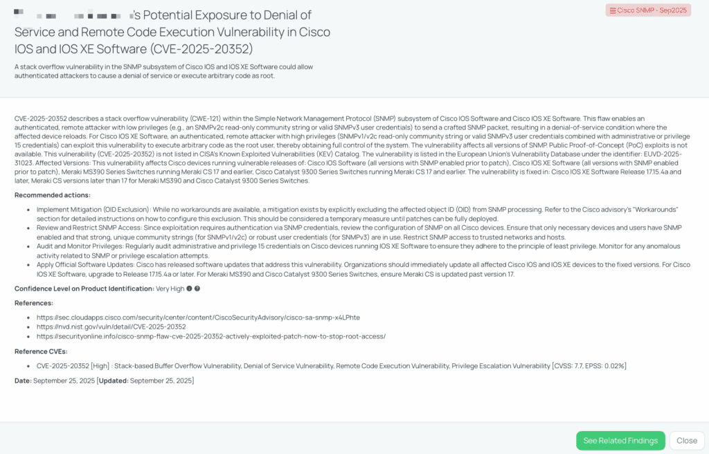Black Kite’s Cisco SNMP – Sep2025 FocusTagTM details critical insights on the event for TPRM professionals.