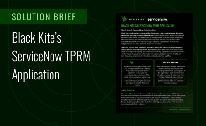 Black Kite's ServiceNow TPRM Application