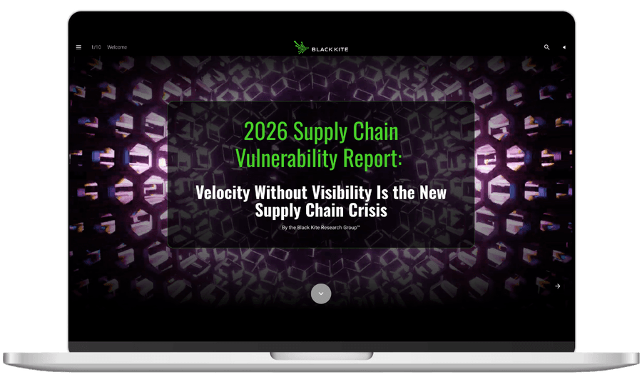 Black Kite 2026 Supply Chain Vulnerability Report laptop cover