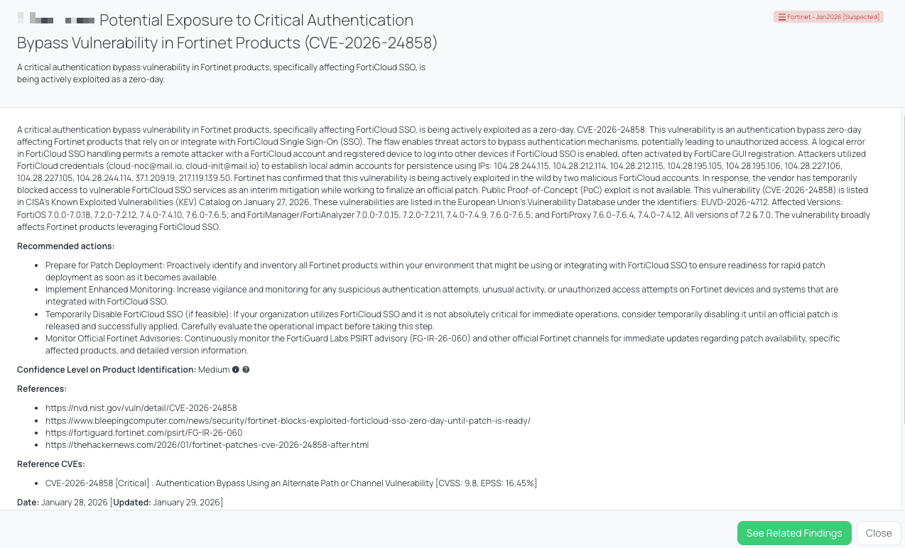 Black Kite's Fortinet - Jan2026 FocusTag® details critical insights on the event for TPRM professionals.