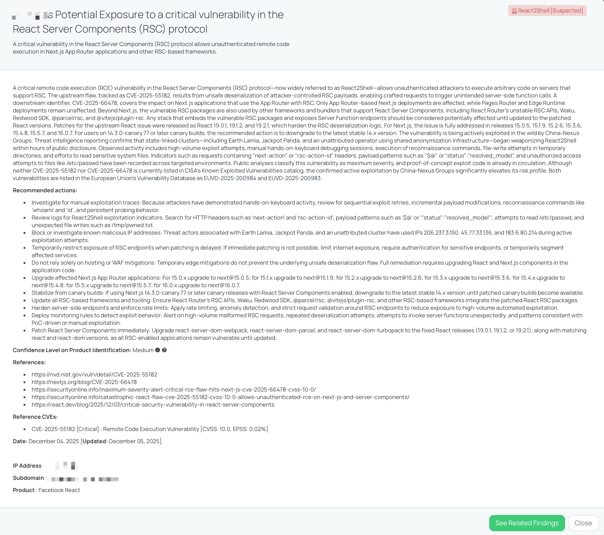React2Shell [Suspected]