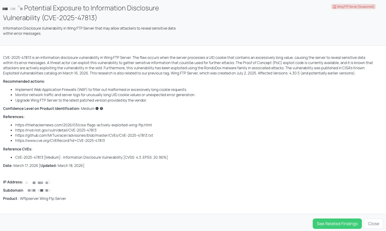 Black Kite's Wing FTP Server FocusTag® details critical insights on the event for TPRM professionals