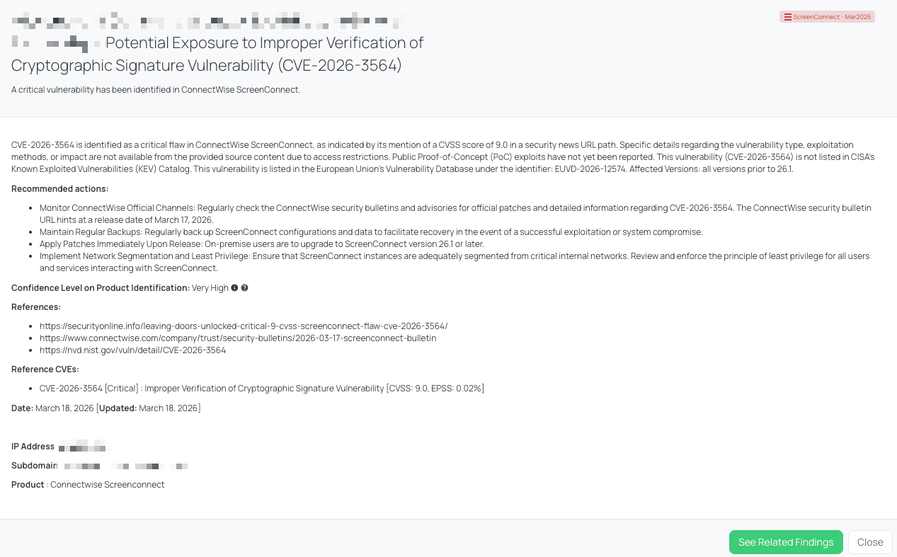 Black Kite's ScreenConnect - Mar2026 FocusTag® details critical insights on the event for TPRM professionals.