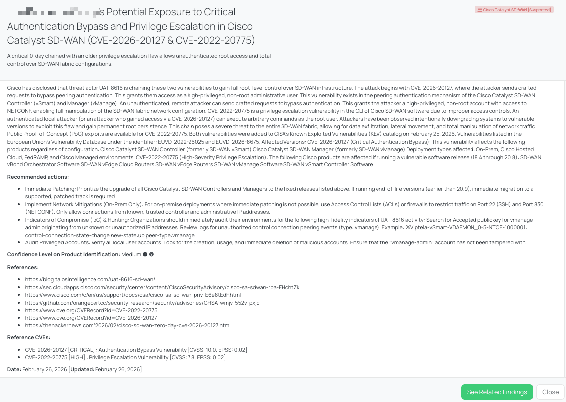 Black Kite's Cisco Catalyst SD-WAN FocusTag® details critical insights on the event for TPRM professionals.