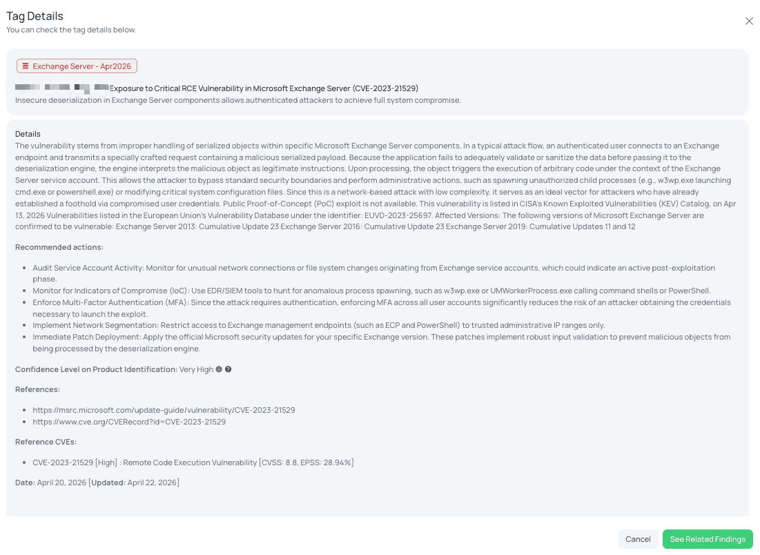 Black Kite's Exchange Server - Apr2026 FocusTag® details critical insights on the event for TPRM professionals.