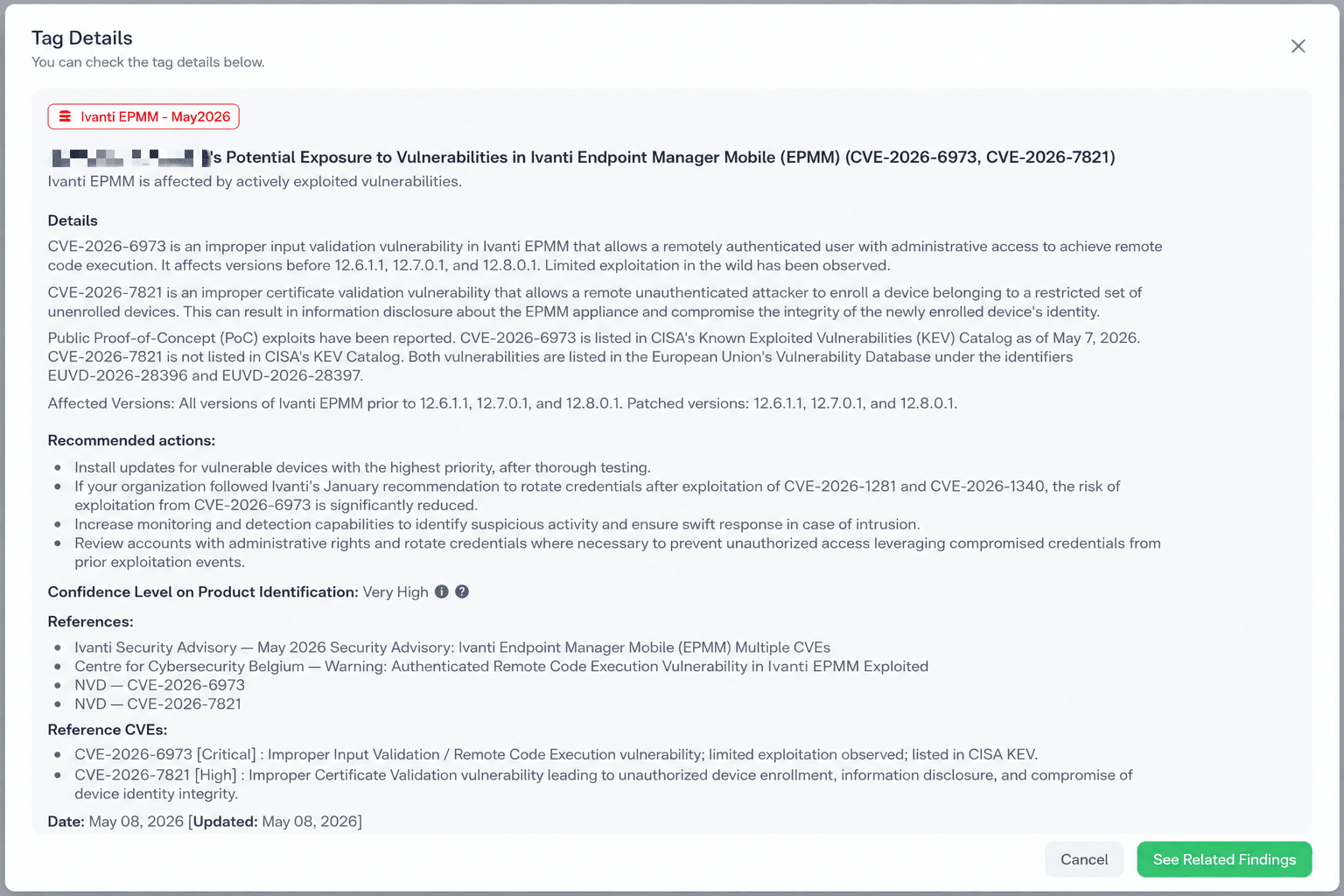 Black Kite's Ivanti EPMM - May2026 FocusTag® details critical insights on the event for TPRM professionals.