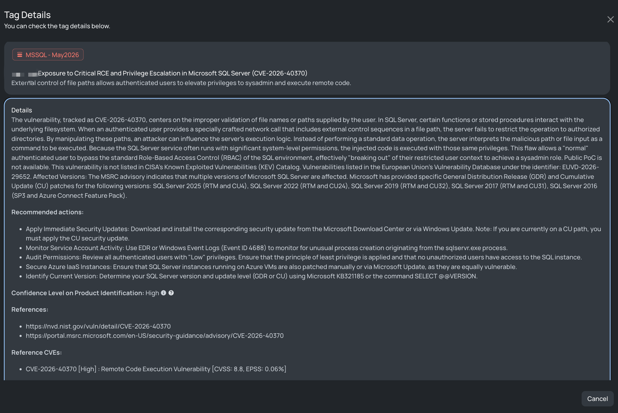 Black Kite's MSSQL - May2026 FocusTag® details critical insights on the event for TPRM professionals.