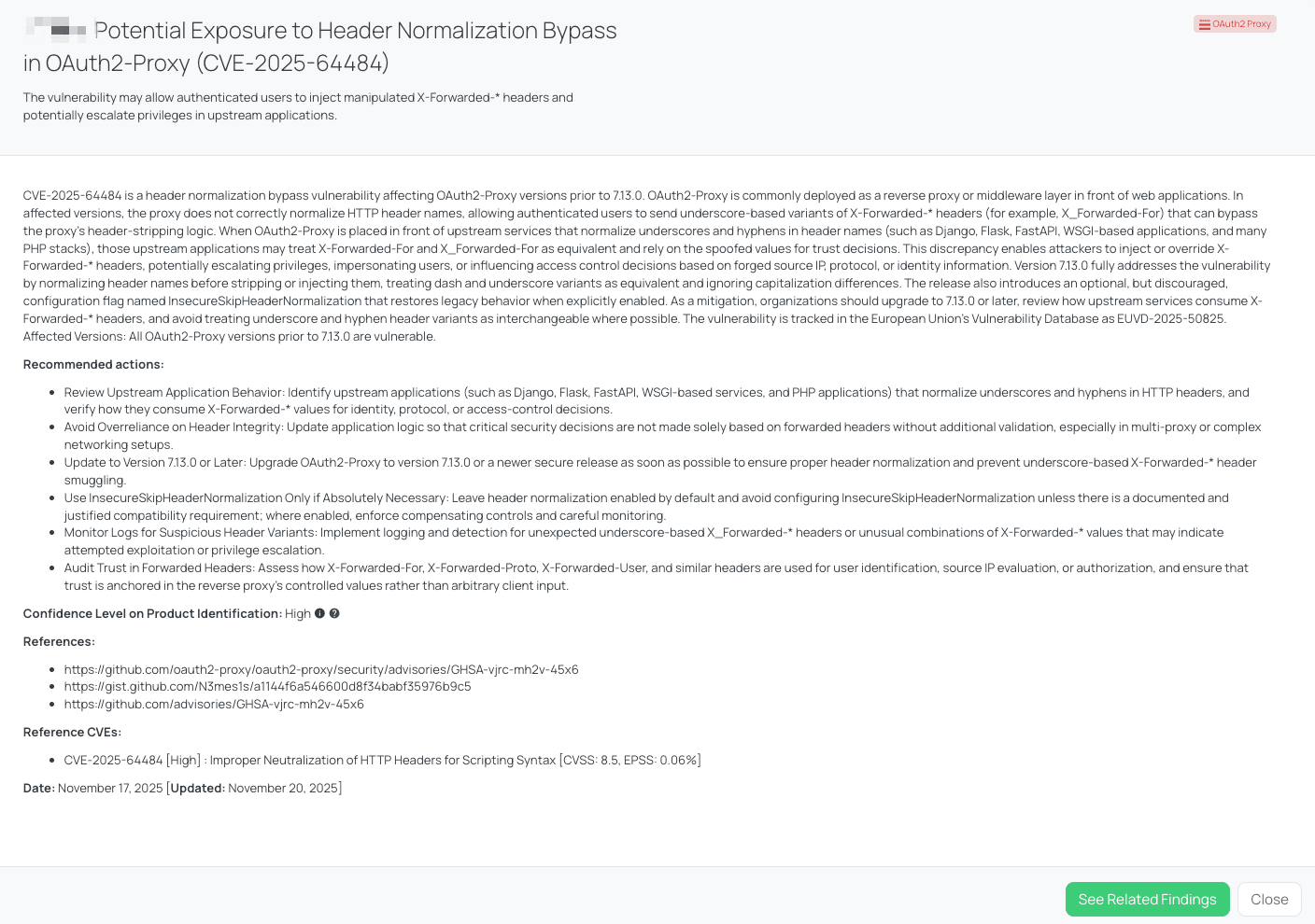 CVE-2025-64484 - OAuth2 Proxy