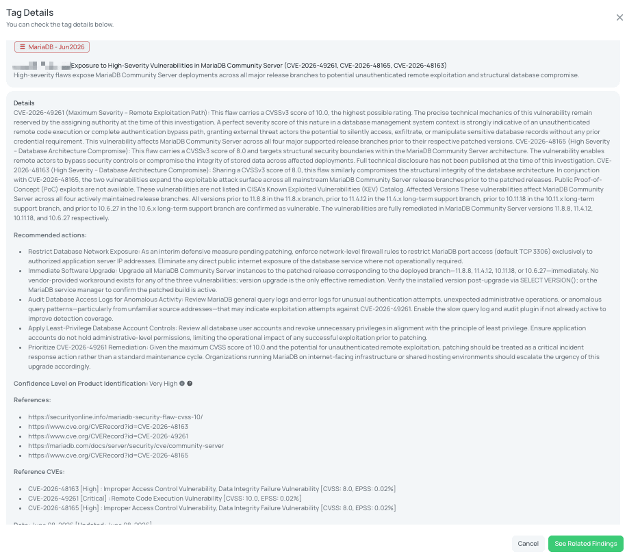 Black Kite's MariaDB - Jun2026 FocusTag® details critical insights on the event for TPRM professionals.