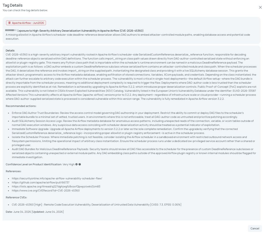 Black Kite's Apache Airflow - Jun2026 FocusTag® details critical insights on the event for TPRM professionals.