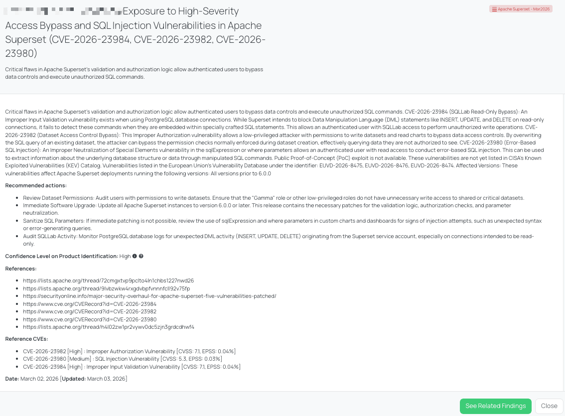 Black Kite’s Apache Superset - Mar2026 FocusTag® details critical insights on the event for TPRM professionals.