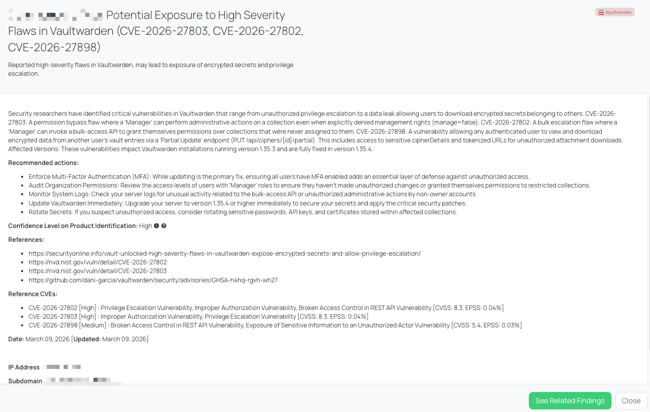 Black Kite's Vaultwarden FocusTag® details critical insights on the event for TPRM professionals.
