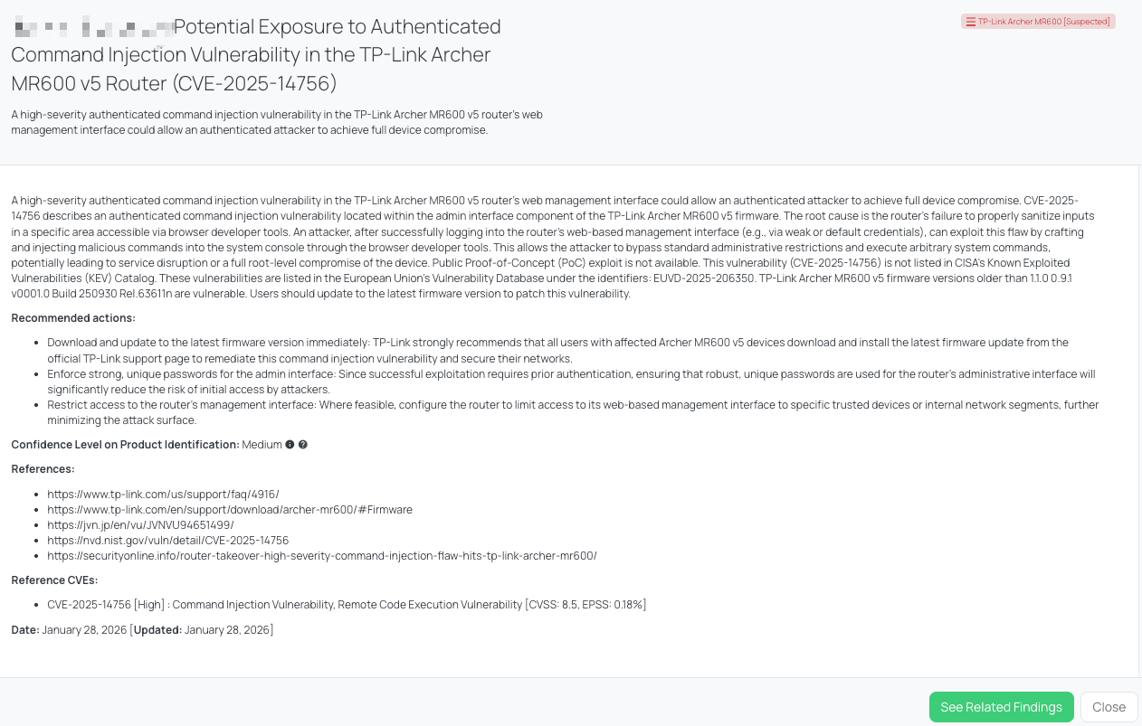 Black Kite's TP-Link Archer MR600 FocusTag® details critical insights on the event for TPRM professionals.