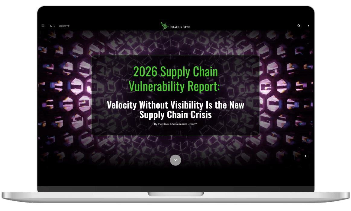 Black Kite 2026 Supply Chain Vulnerability Report laptop cover