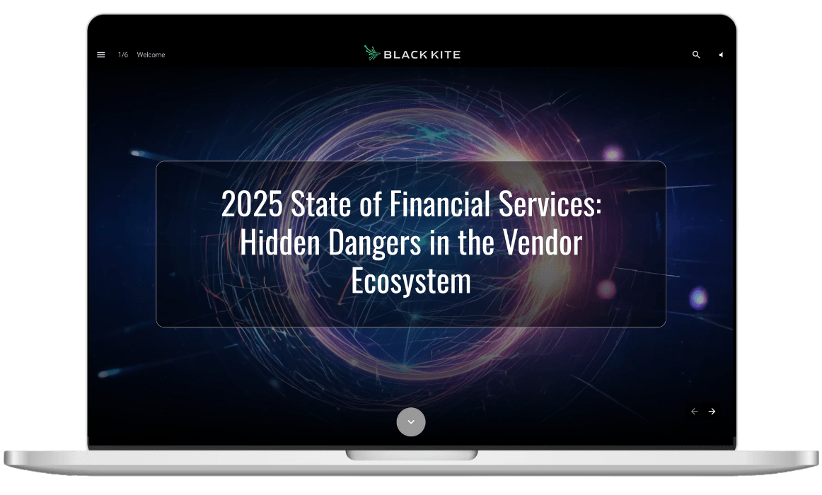 Black Kite Financial TPRM Report on a laptop