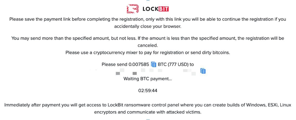 Payment-page-for-access-to-the-LockBit-Panel