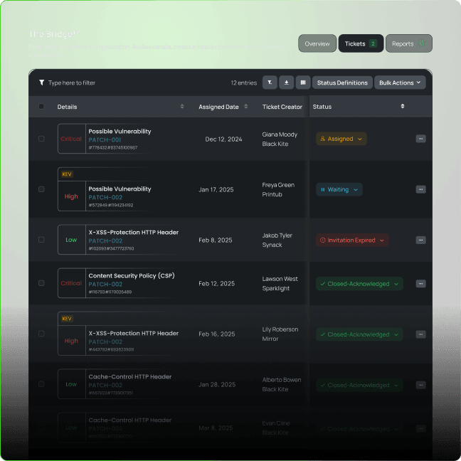 The Bridge™ Curated Vendor Experience user interface screenshot