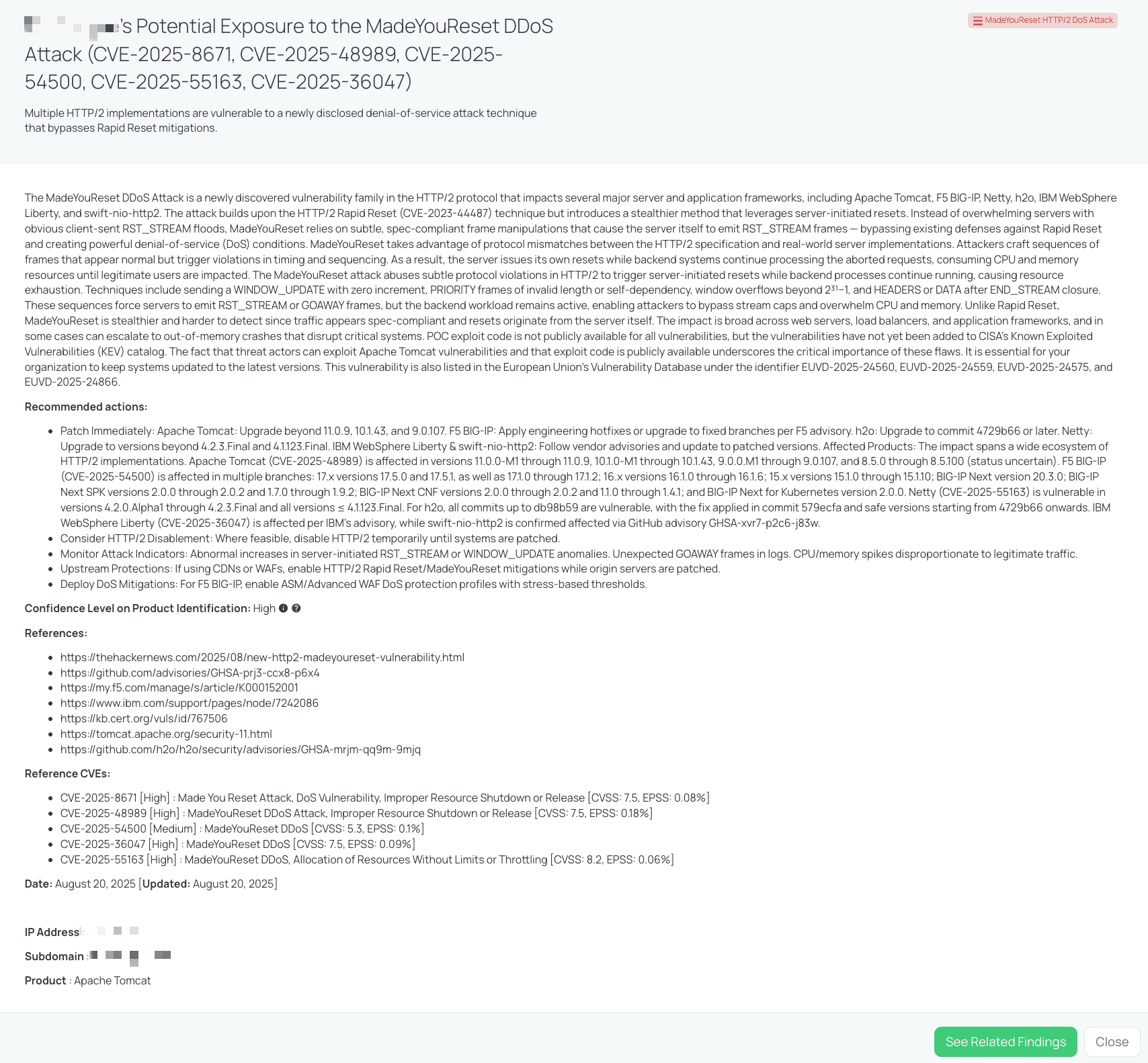 Black Kite’s MadeYouReset HTTP/2 DoS Attack FocusTagTM details critical insights on the event for TPRM professionals.