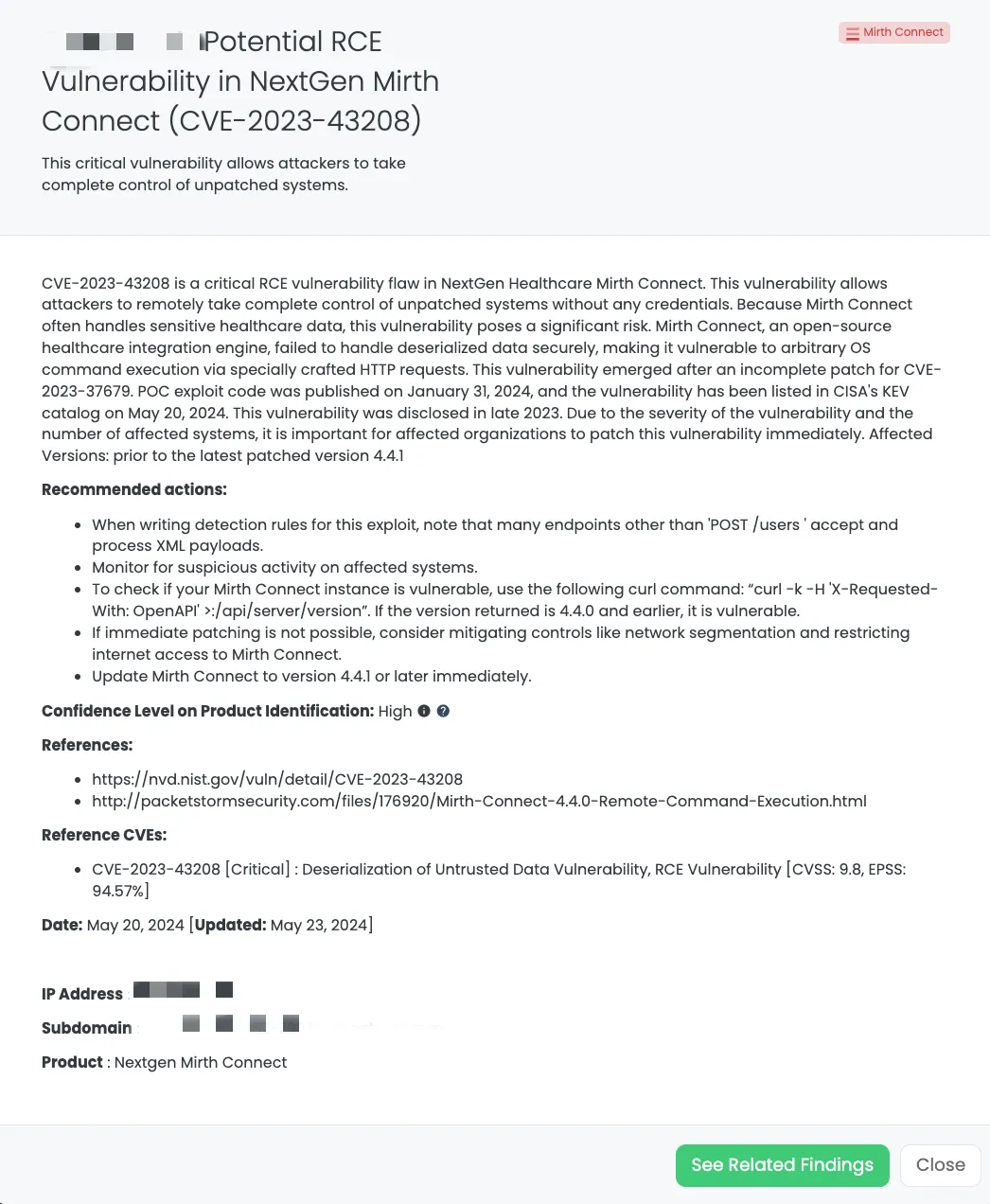 TPRM specialists can leverage insights from the CVE-2023-43208 FocusTagTM to assess and prioritize risks diligently, fortifying their defenses effectively.