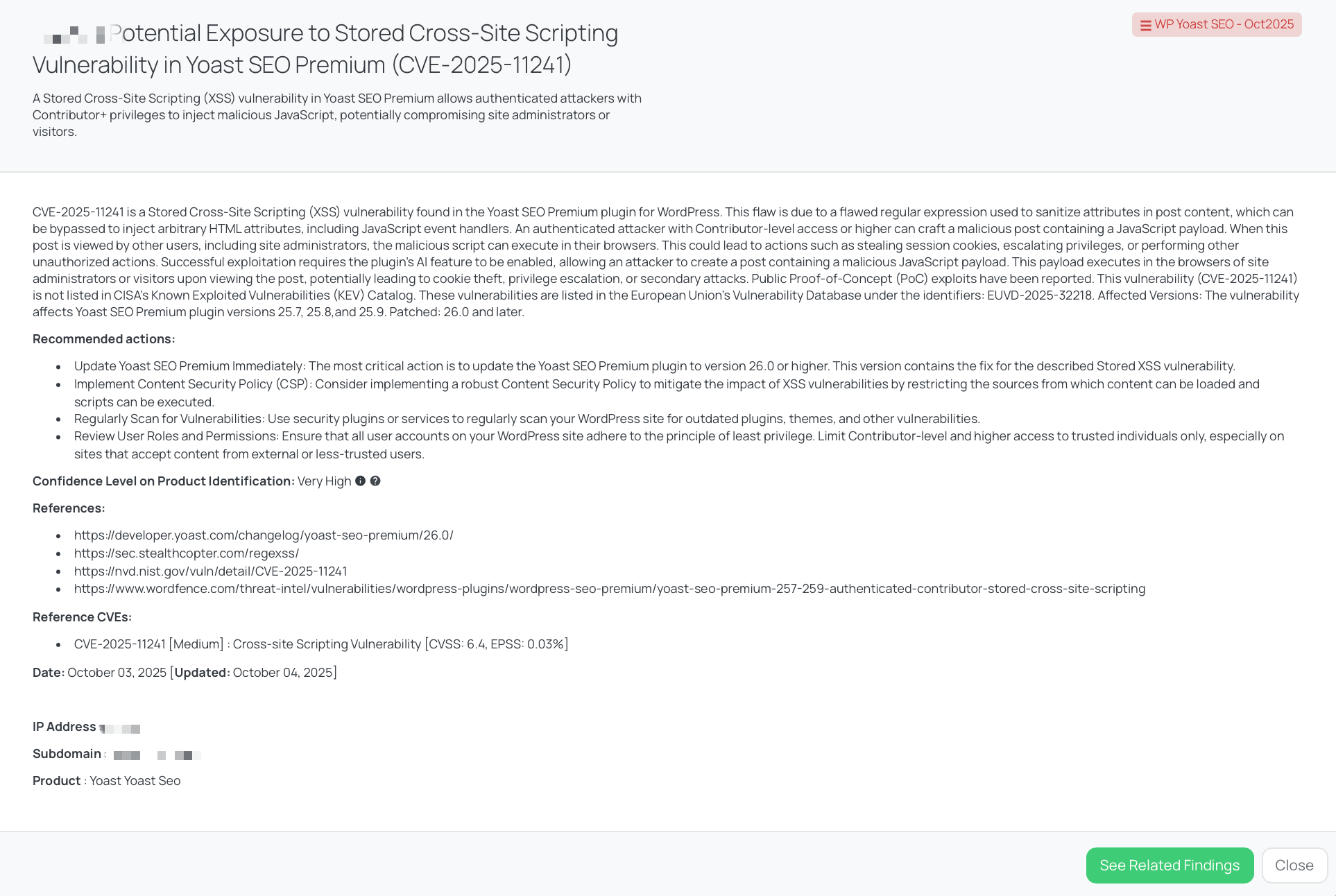 Black Kite’s WP Yoast SEO – Oct2025 FocusTagTM details critical insights on the event for TPRM professionals.