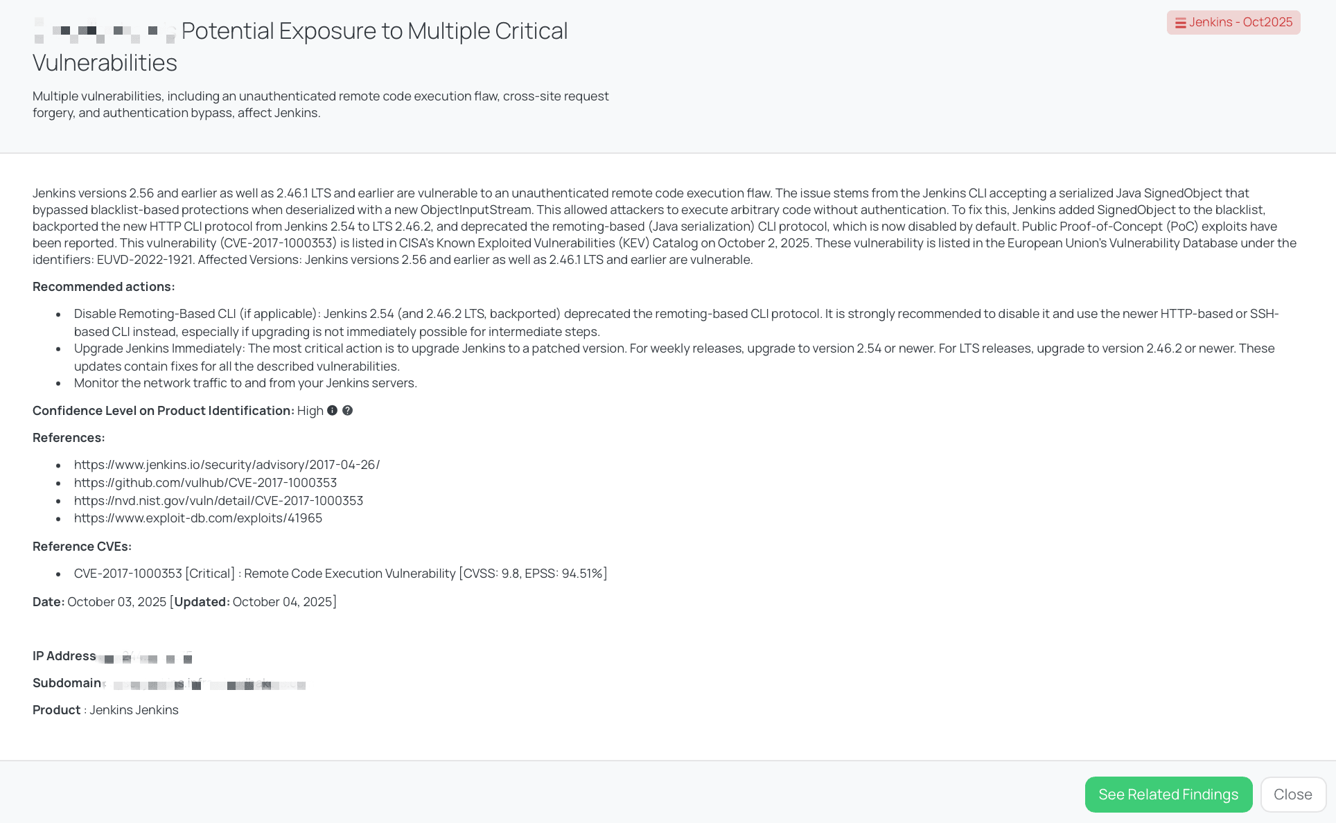 Black Kite’s Jenkins – Oct2025 FocusTagTM details critical insights on the event for TPRM professionals.