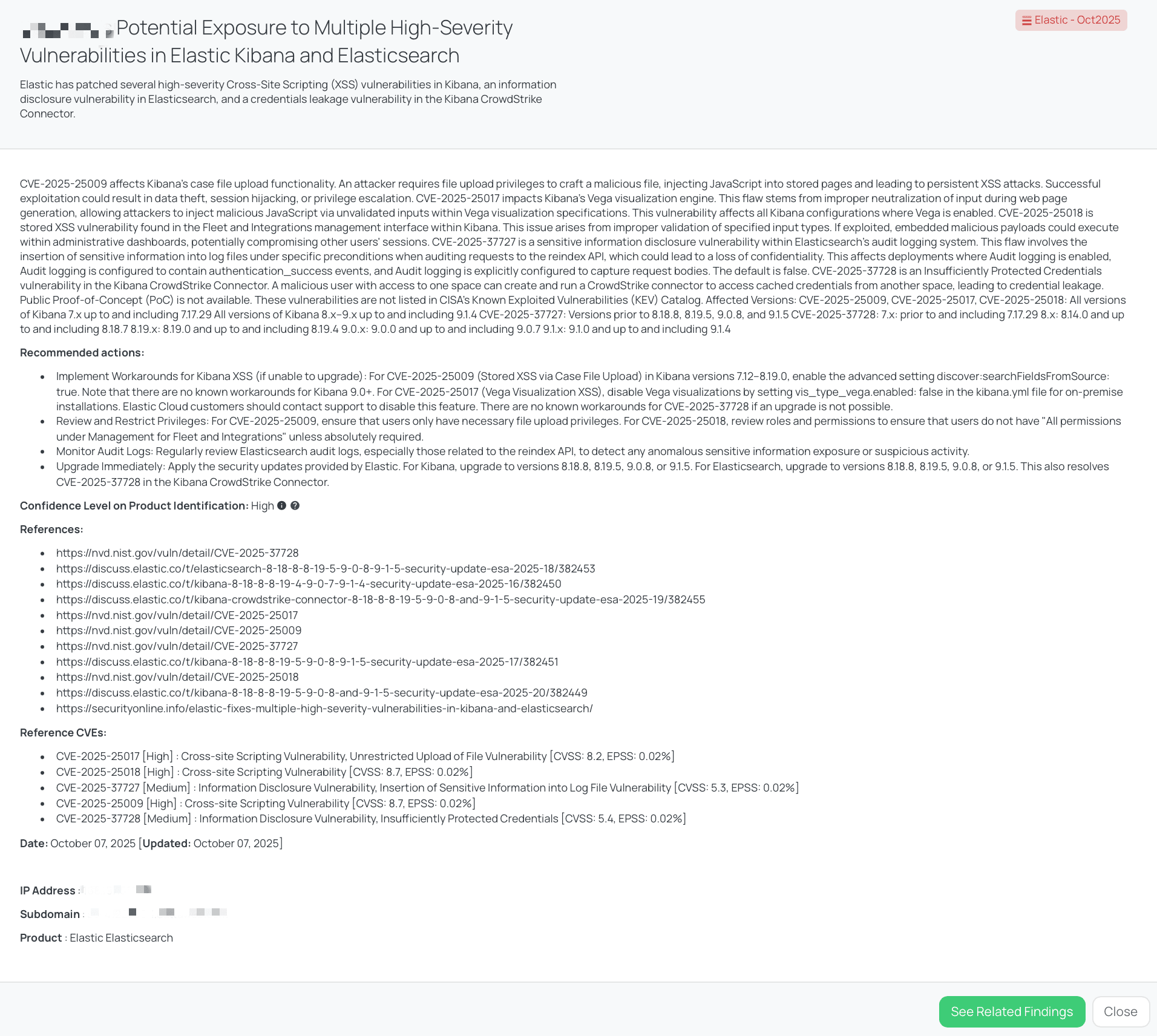 Black Kite’s Elastic – Oct2025 FocusTagTM details critical insights on the event for TPRM professionals.