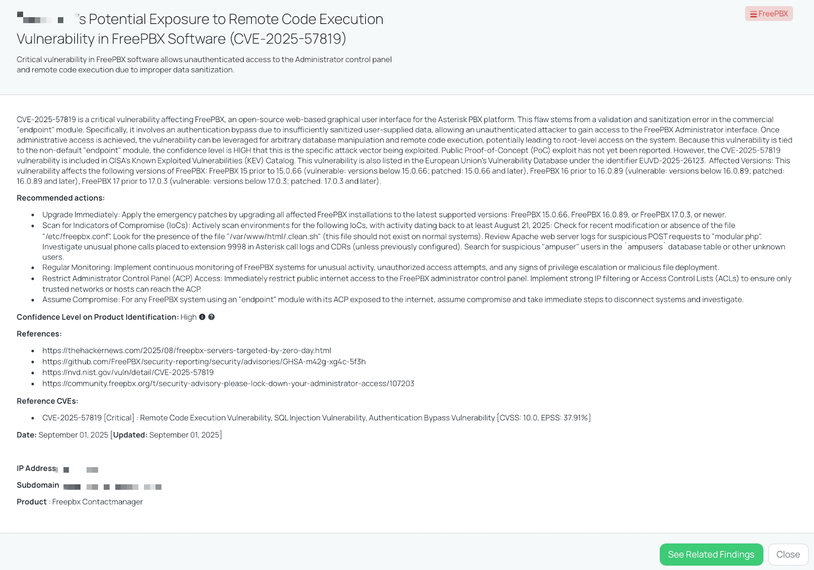 Black Kite’s FreePBX FocusTagTM details critical insights on the event for TPRM professionals.