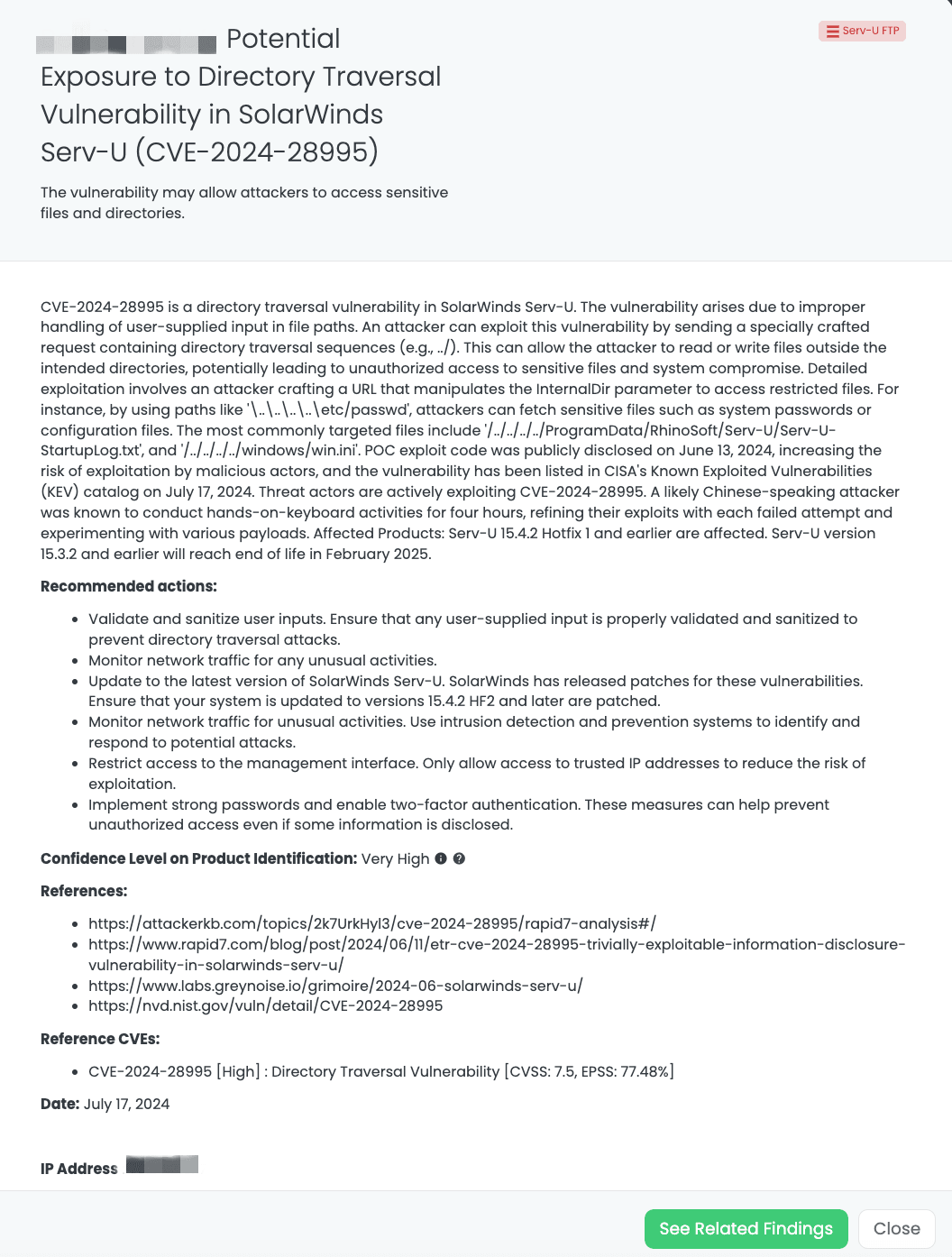 Black Kite’s Serv-U FTP FocusTagTM details critical insights on the event for TPRM professionals.