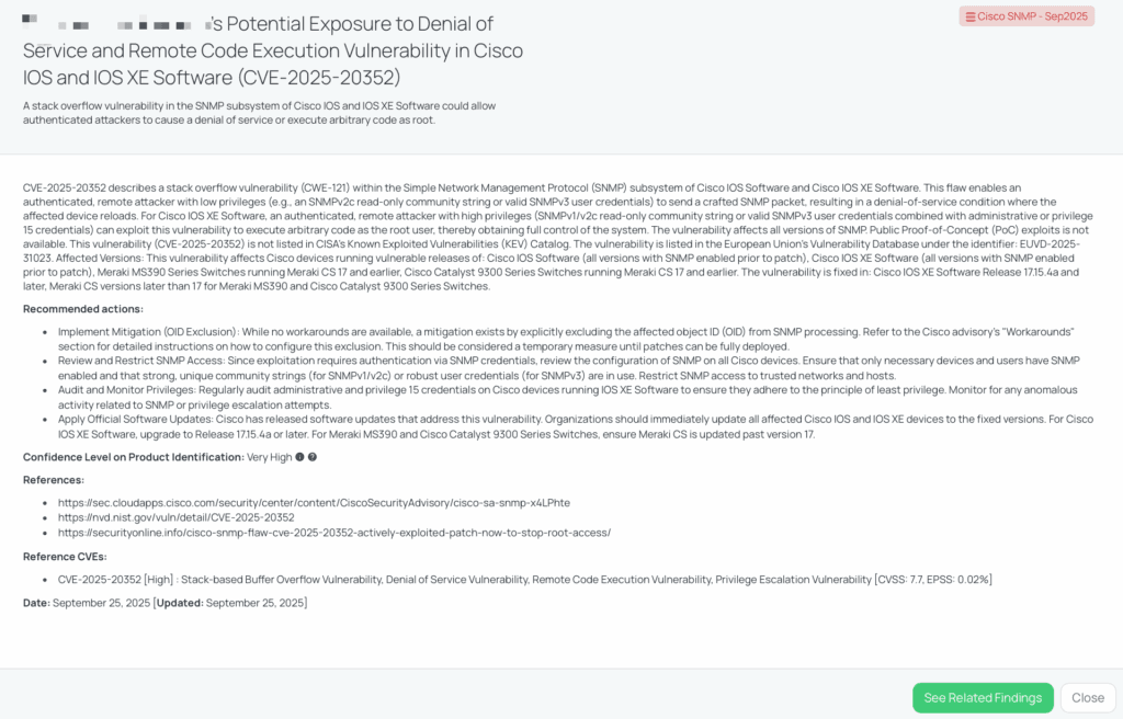 Black Kite’s Cisco SNMP – Sep2025 FocusTagTM details critical insights on the event for TPRM professionals.