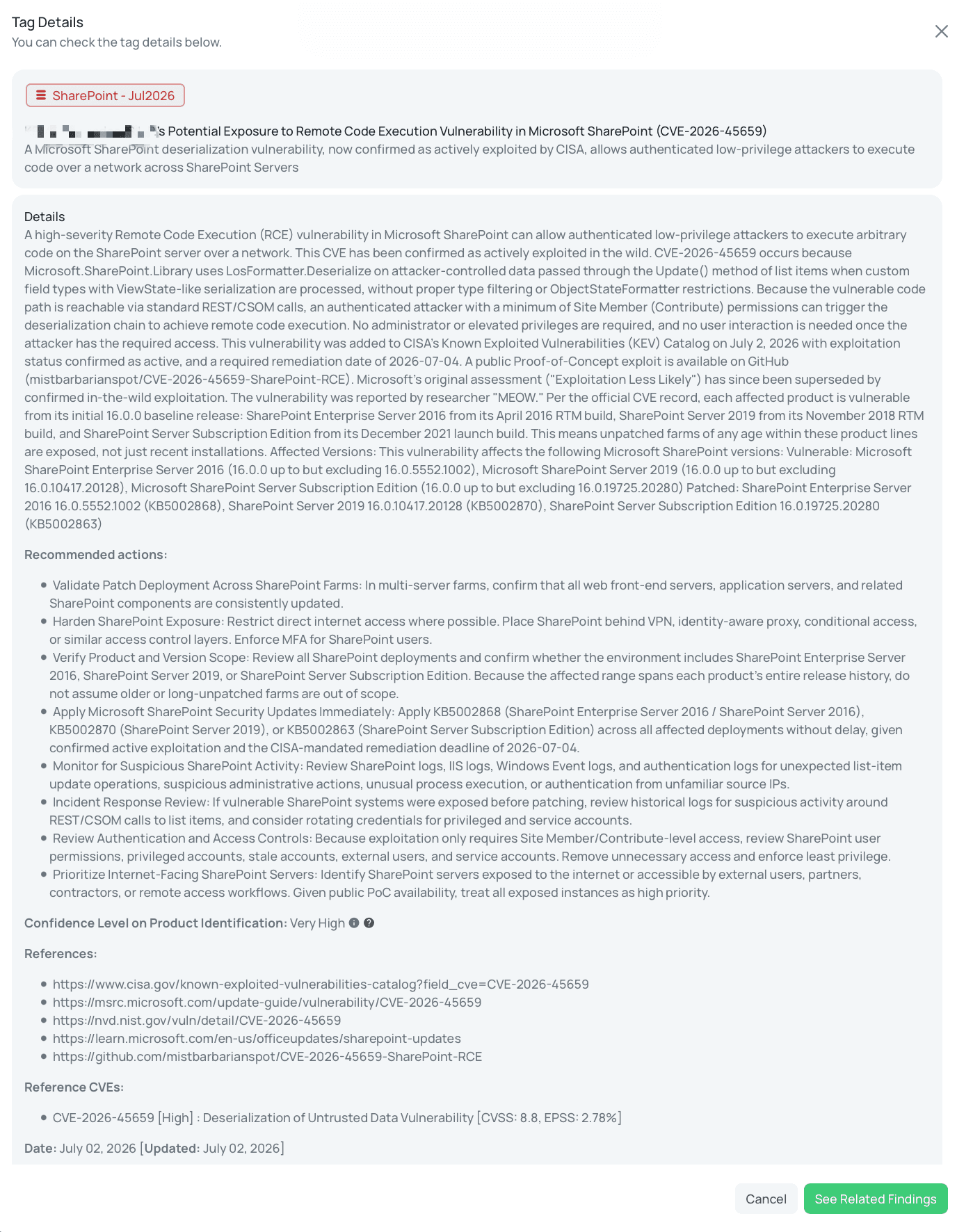 Black Kite's SharePoint - Jul2026 FocusTag® details critical insights on the event for TPRM professionals. 