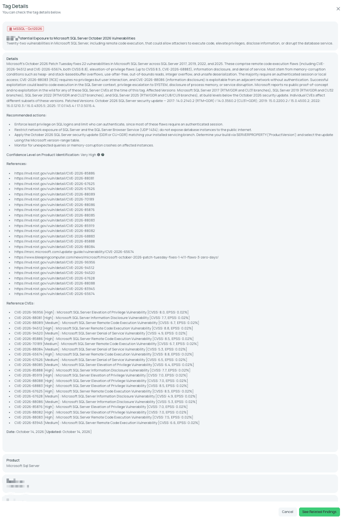 Black Kite's MSSQL - Oct2026 FocusTag details critical insights for TPRM professionals