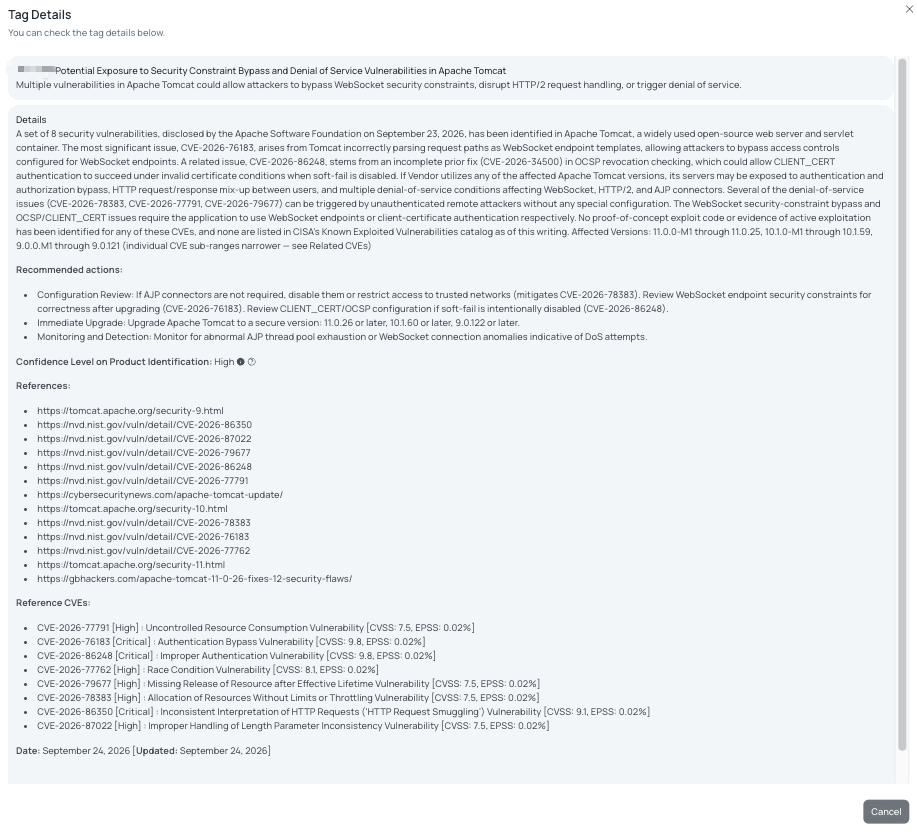 Black Kite's Apache Tomcat - Sep2026 FocusTag® details critical insights on the event for TPRM professionals.