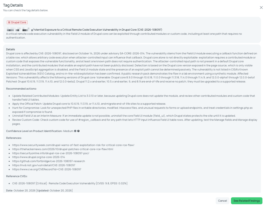 Black Kite's Drupal Core FocusTag details critical insights for TPRM professionals