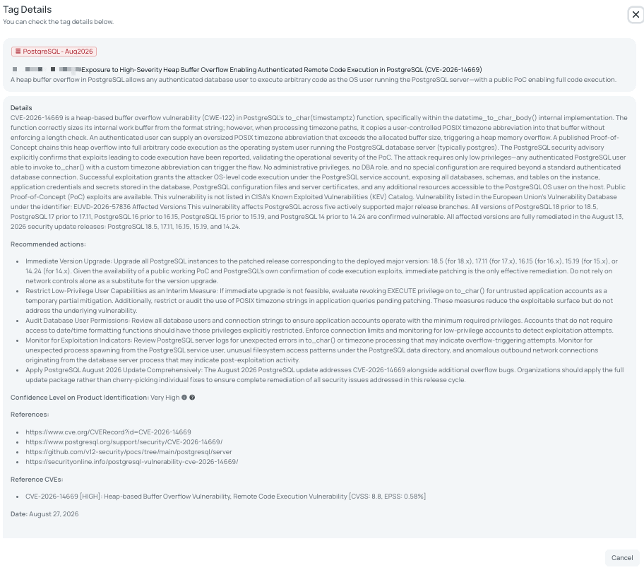 Black Kite's PostgreSQL - Aug2026 FocusTag® details critical insights on the event for TPRM professionals.