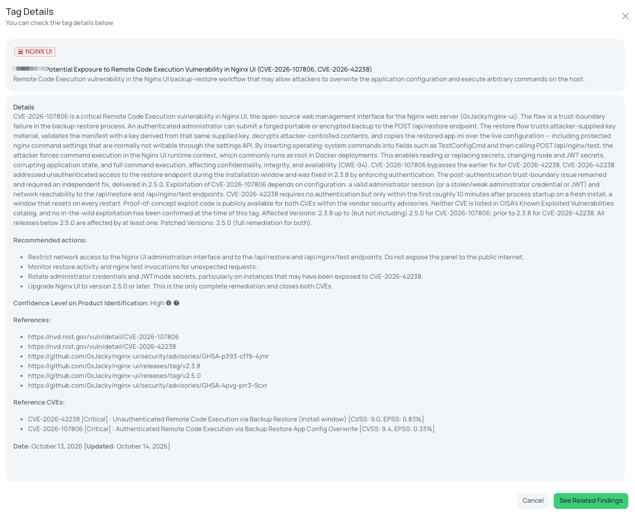 Black Kite's Nginx UI FocusTag details critical insights for TPRM professionals