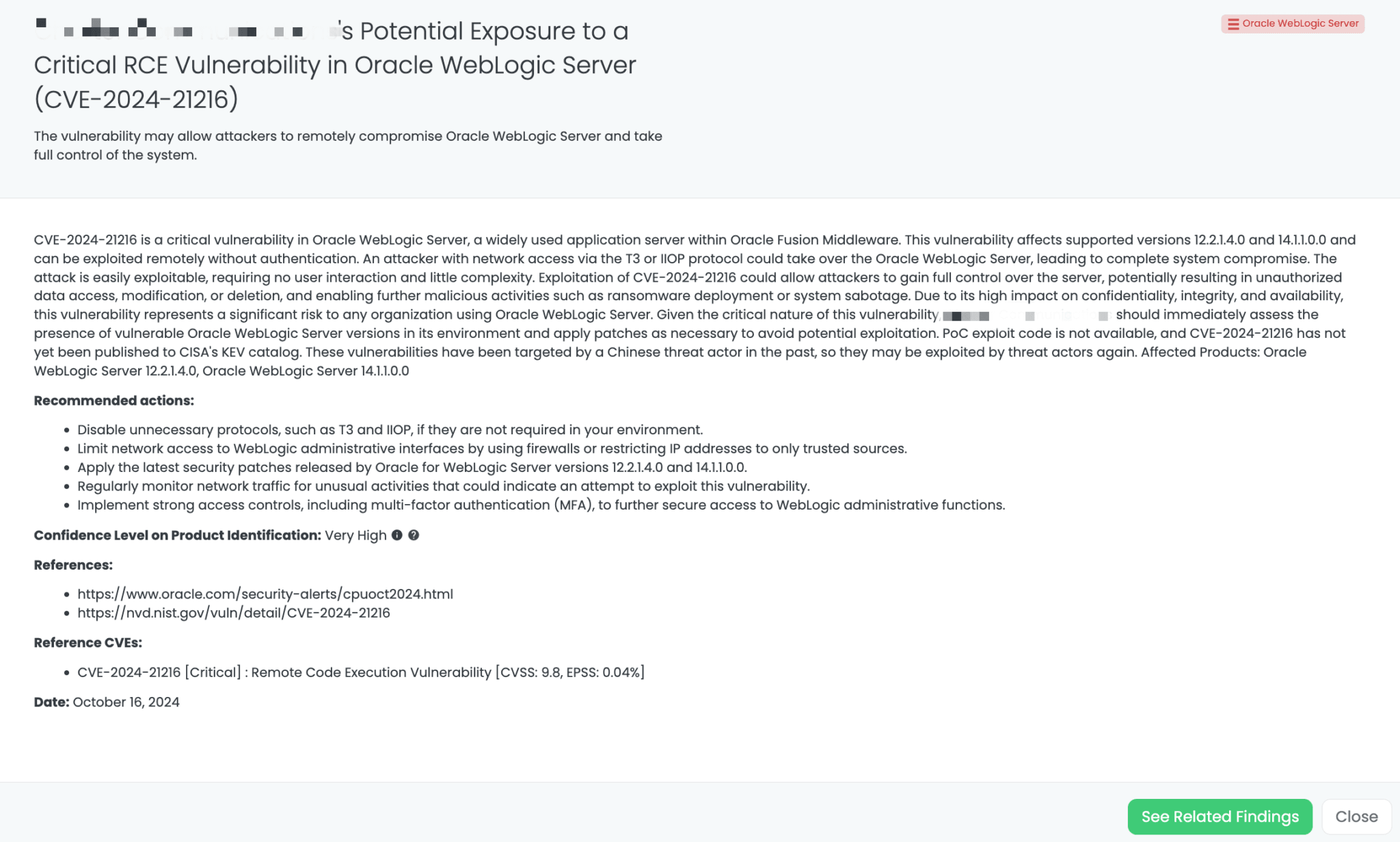 Black Kite’s Oracle WebLogic Server FocusTagTM details critical insights on the event for TPRM professionals.