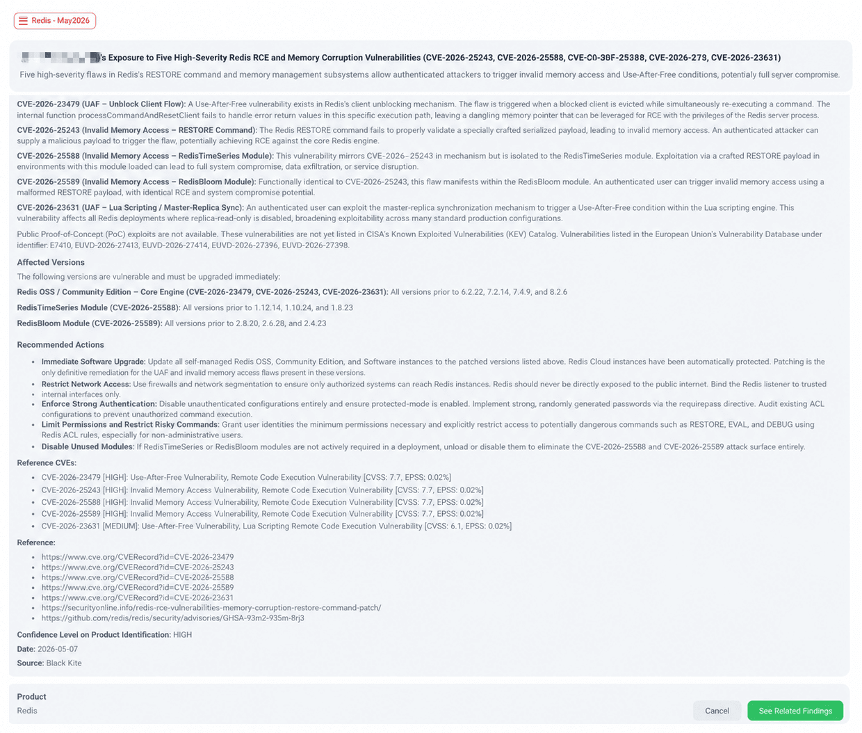 Black Kite's Redis - May2026 FocusTag® details critical insights on the event for TPRM professionals.