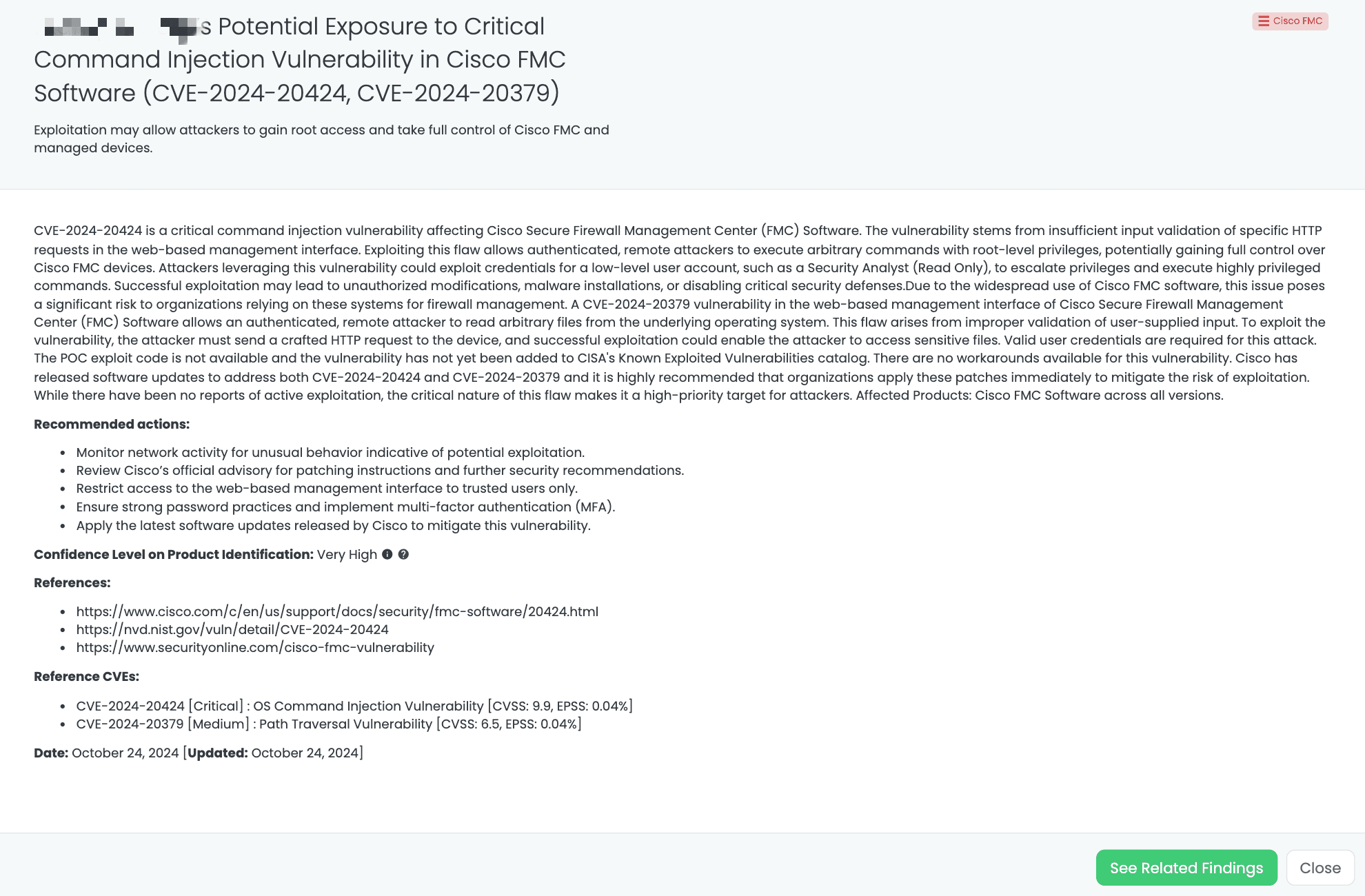 Black Kite’s Cisco FMC FocusTagTM details critical insights on the event for TPRM professionals.