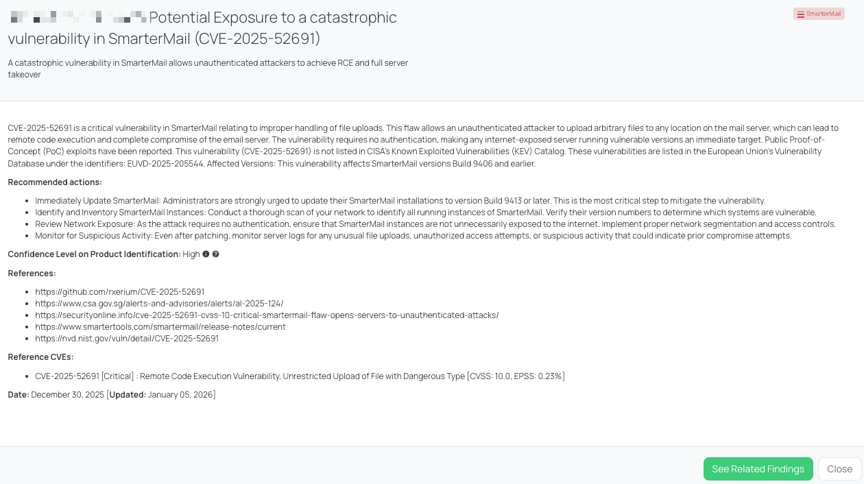 Black Kite’s SmarterMail FocusTag® details critical insights on the event for TPRM professionals.