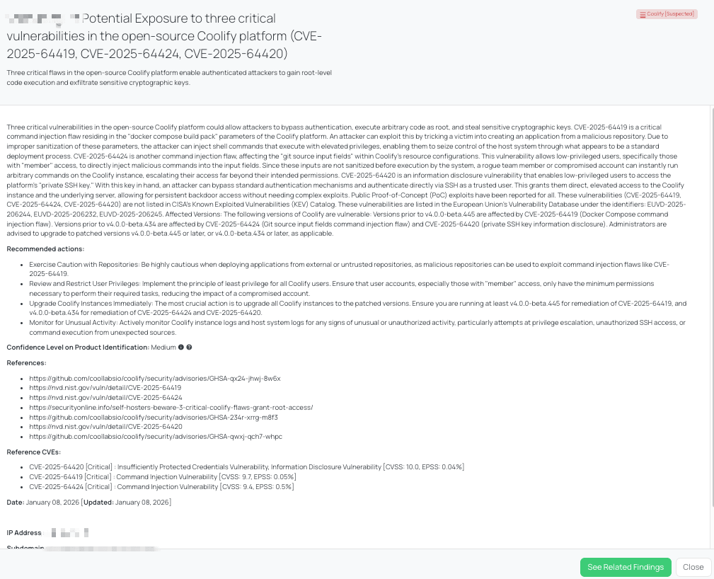 Black Kite’s Coolify FocusTag® details critical insights on the event for TPRM professionals.