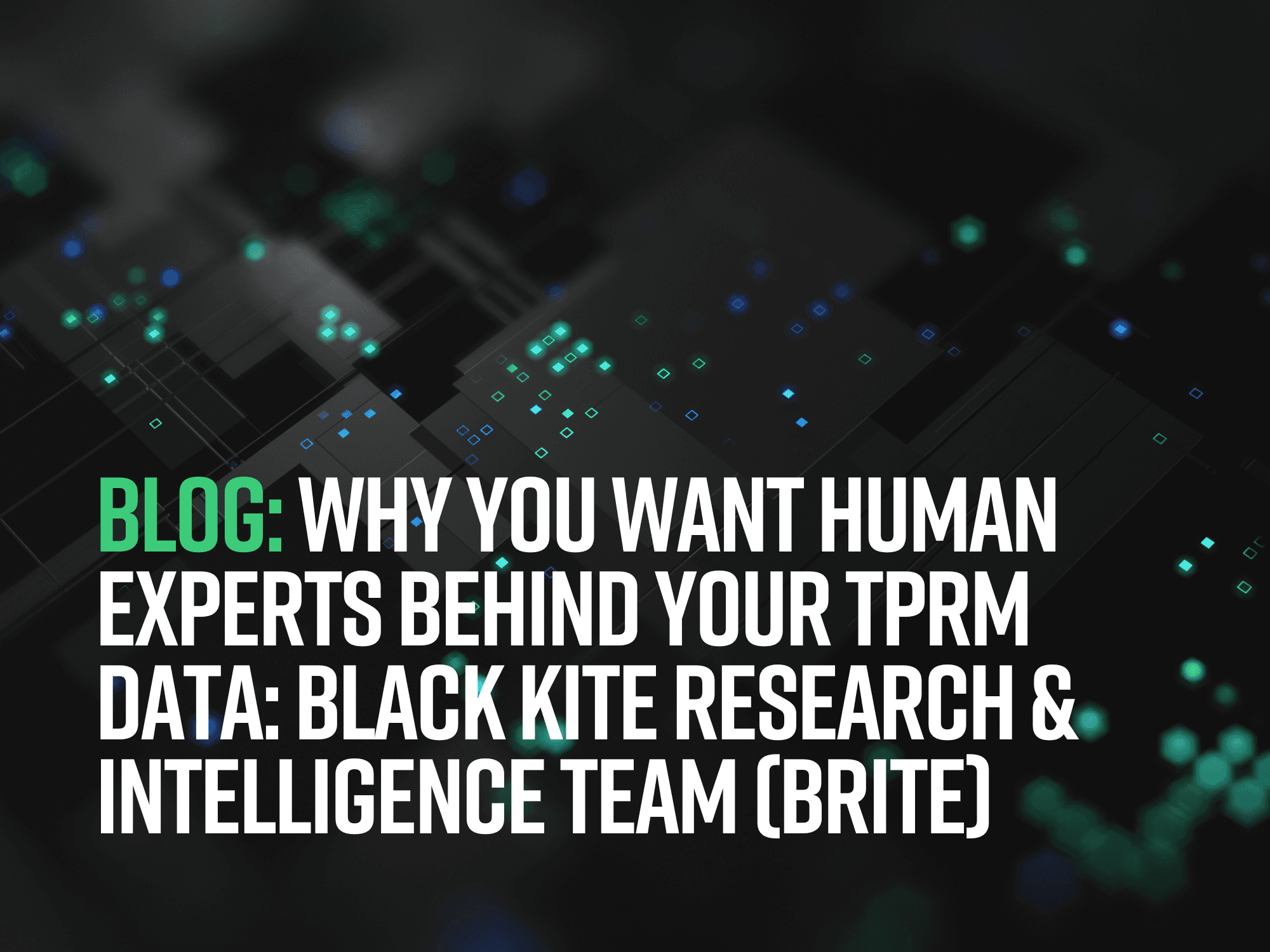 WHY YOU WANT HUMAN EXPERTS BEHIND YOUR TPRM DATA: BLACK KITE RESEARCH & INTELLIGENCE TEAM (BRITE)